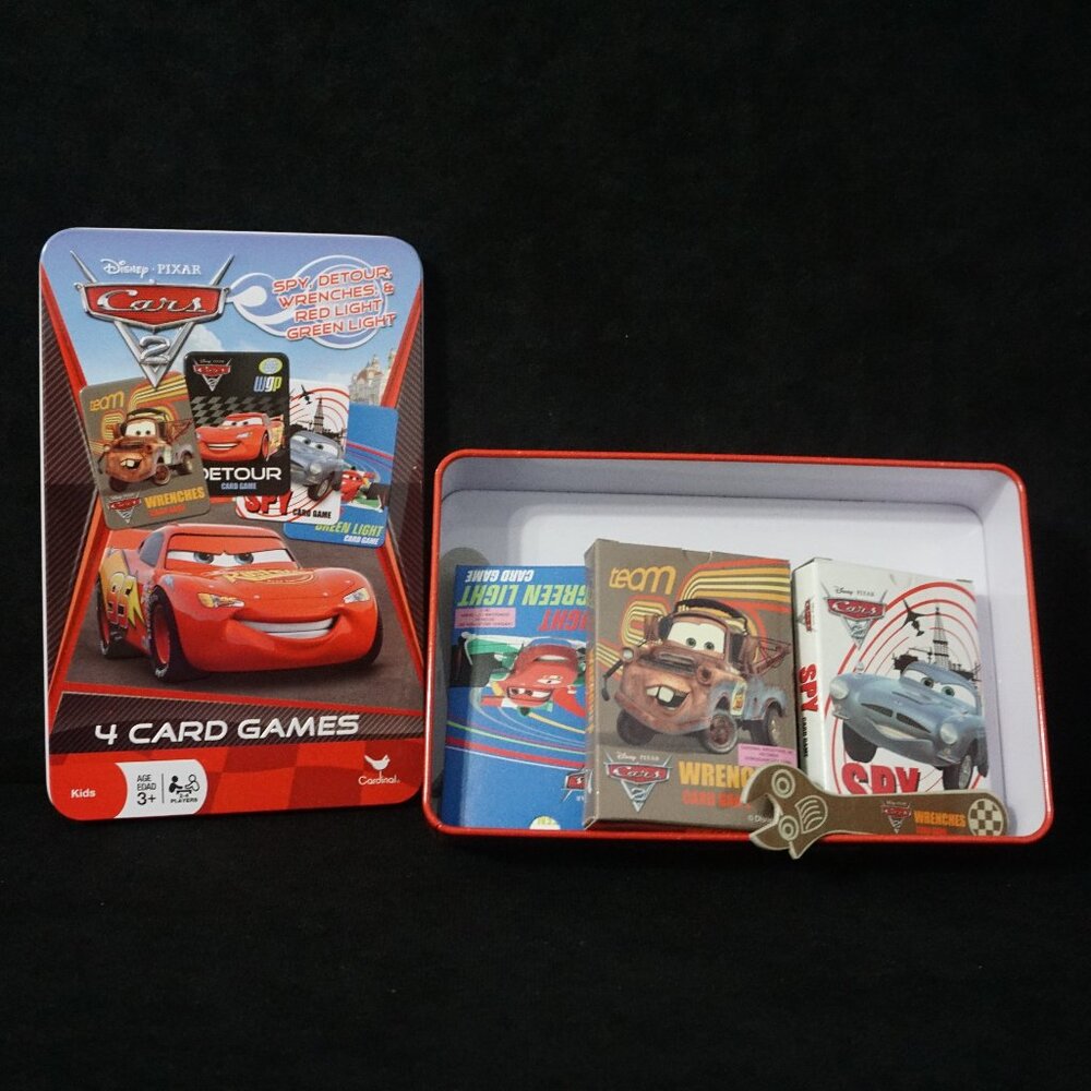 Disney Pixar Cars 2 Card Games Spy, Detour, Wrenches, and Red Light Green Light
